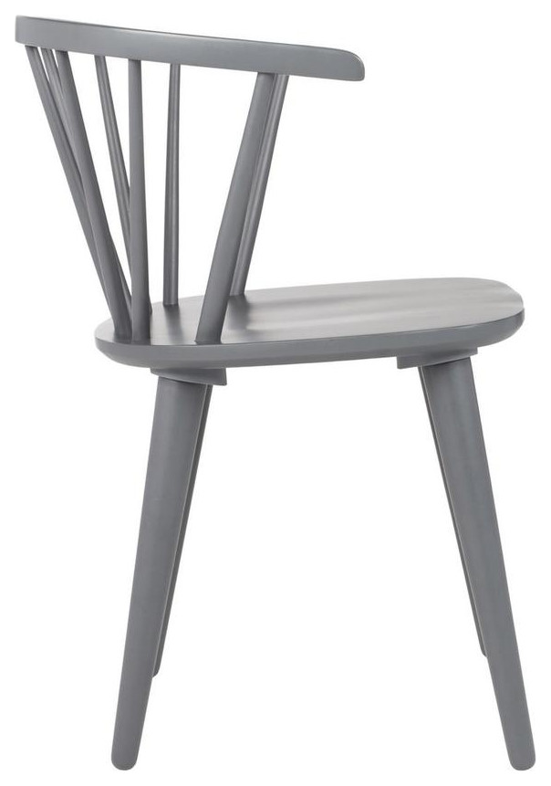 Charlese 18  x27 x27Curved Spindle Side Chair set of 2 Grey   Midcentury   Dining Chairs   by Peachtree Fine Furniture  Houzz