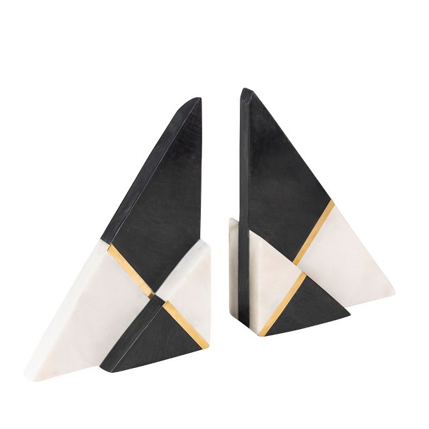 Gauri Kohli Kaavin Marble Bookends Set Of 2