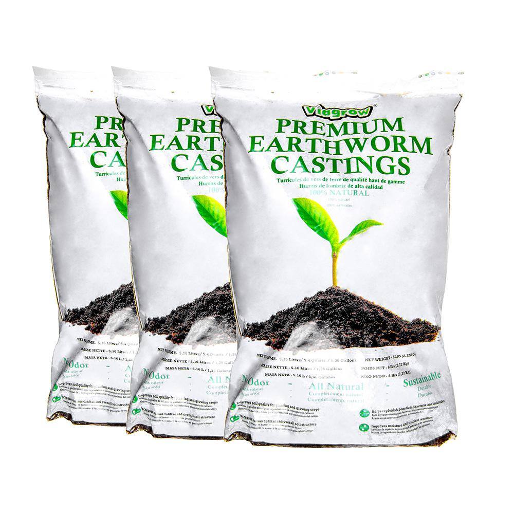 Viagrow 6 lbs. Earthworm Castings (3-Pack) VEWC6-3