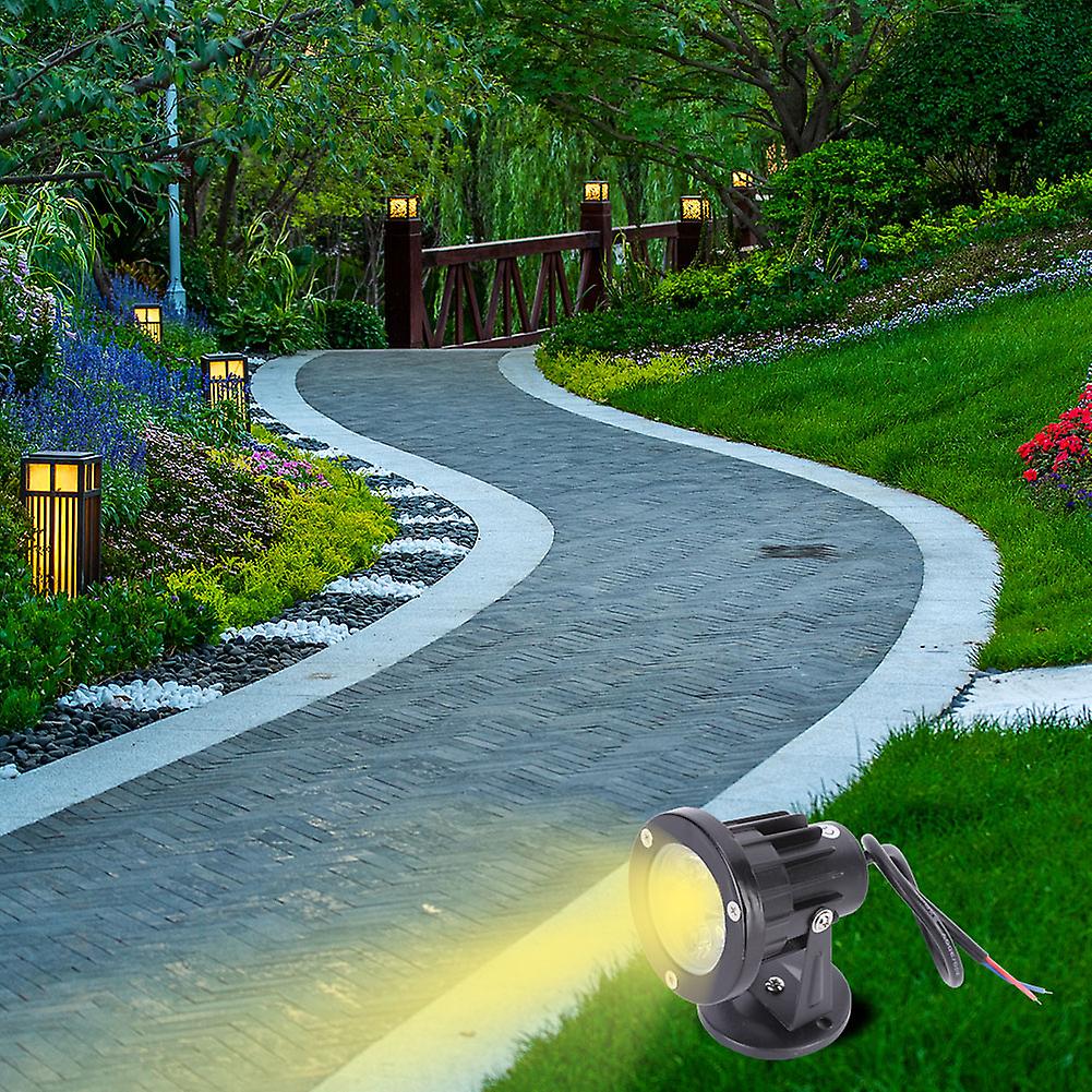 Aluminum 5W LED Lawn Lamp IP65 Waterproof Base Landscape Spot Light for Outdoor Garden Courtyard85-265V 5W Warm Light