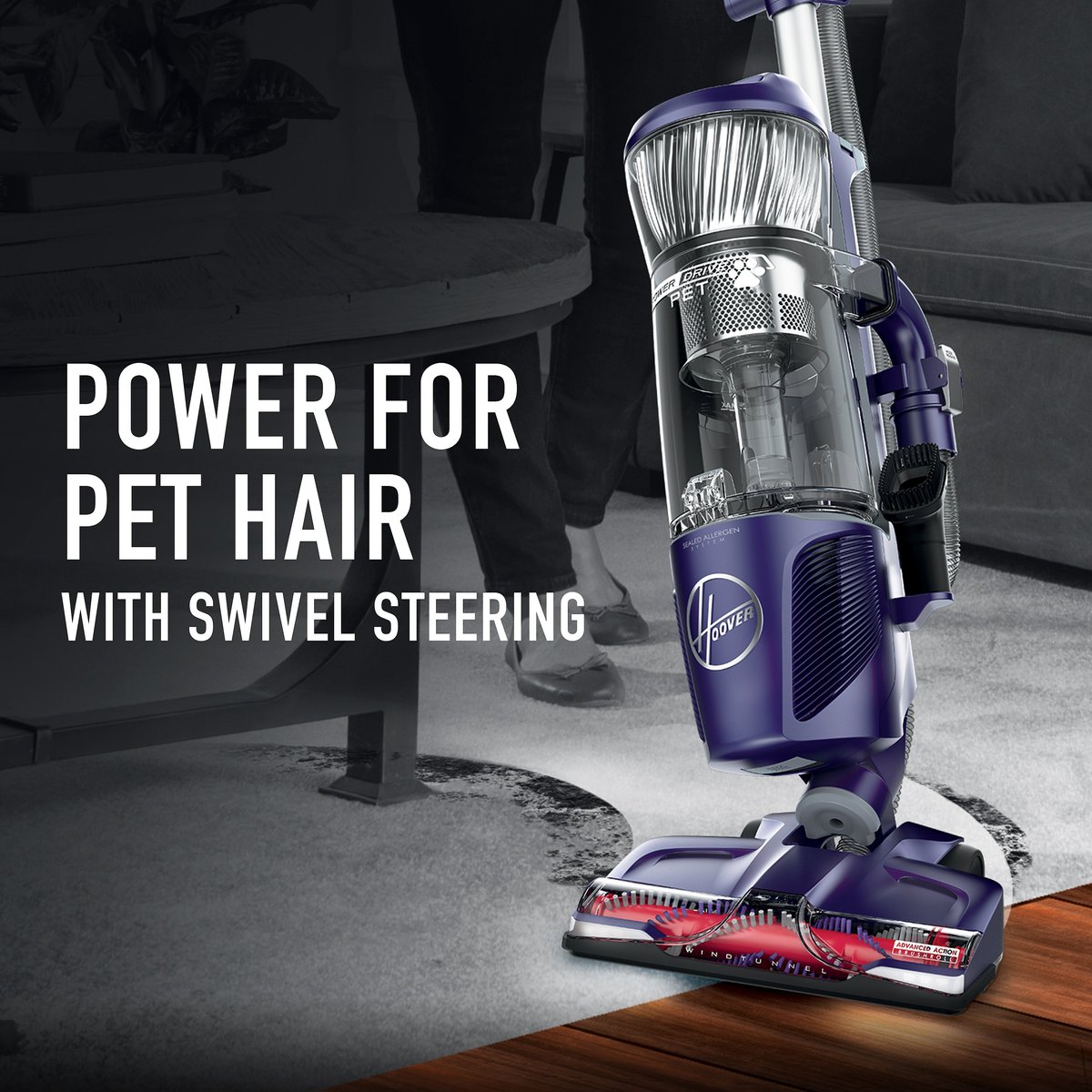 Hoover PowerDrive Pet Upright Vacuum Cleaner， Blue