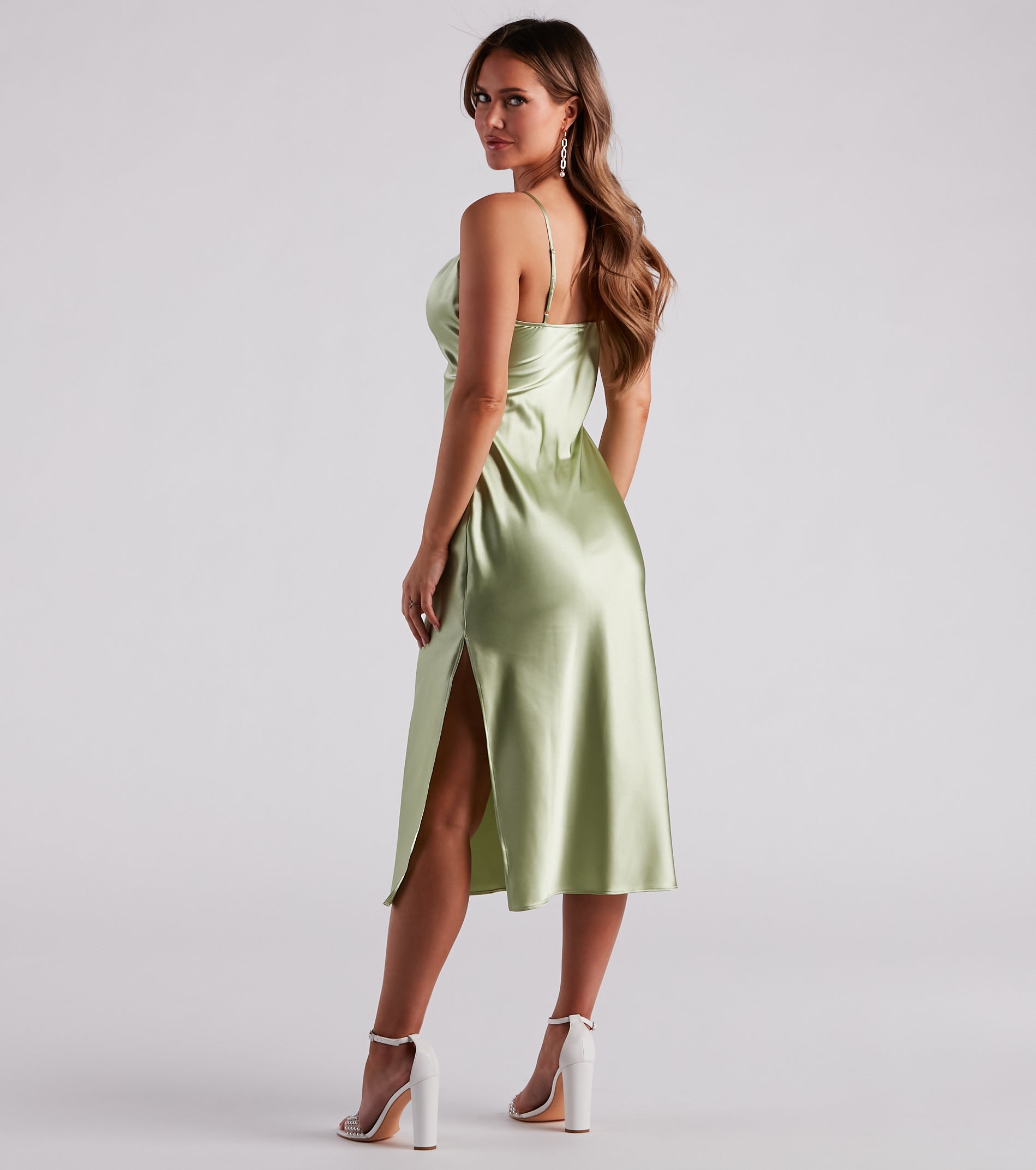 Silky Sleek Satin Slip Midi Dress