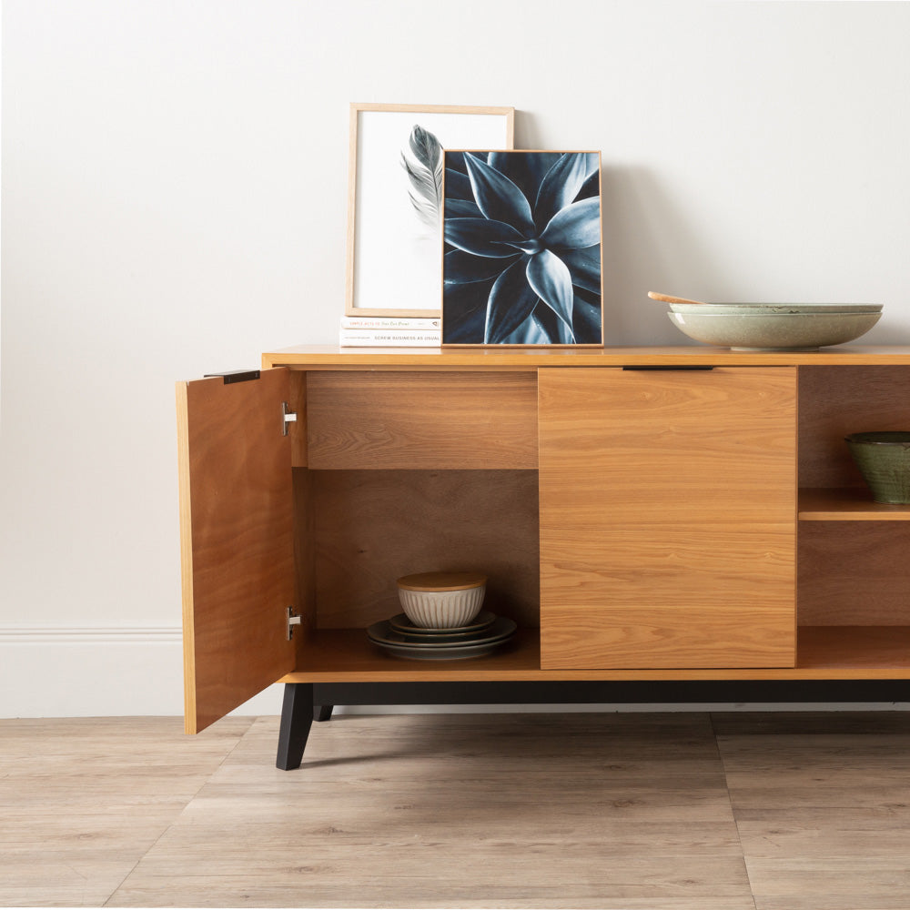 MALTON Sideboard  Buffet 143cm - Natural & Black