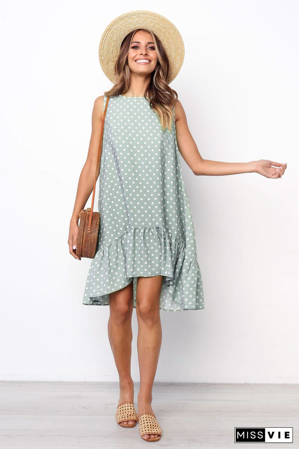 Printed Ruffled Women's Dress