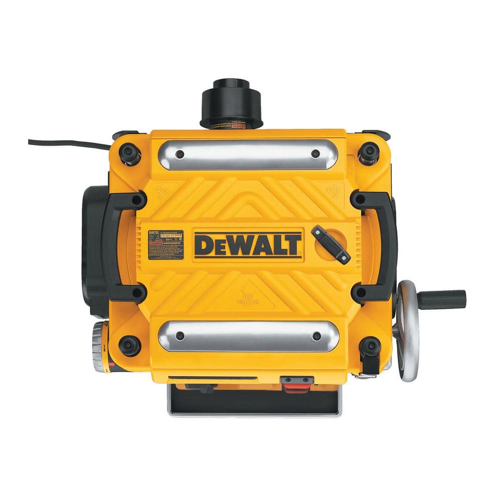 DEWALT 15 Amp 13 in. Corded Heavy-Duty Thickness Planer, (3) Knives, In/Out Feed Tables, and Mobile Thickness Planer Stand DW735XW7350