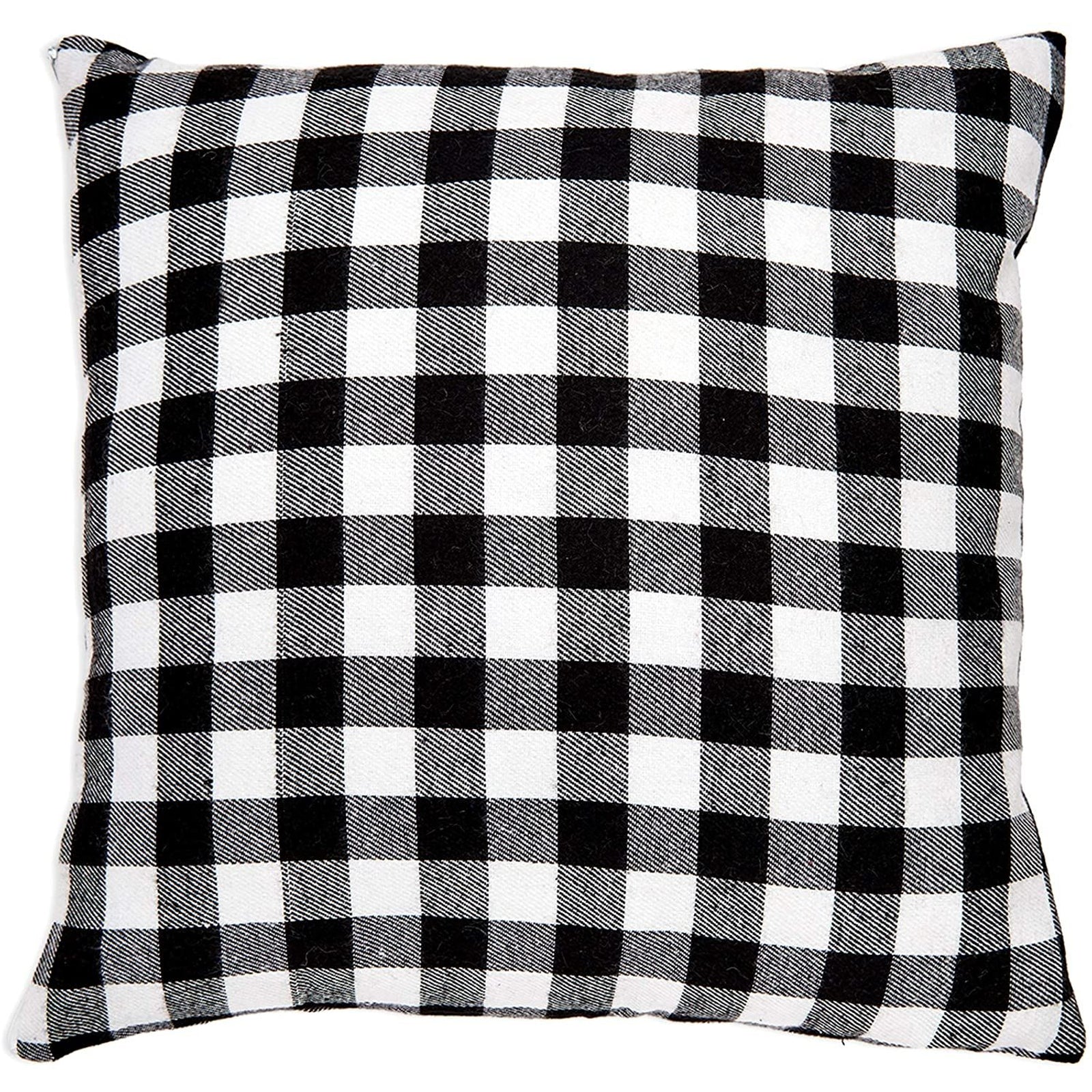 Set of 4 Black Plaid Decorative Throw Pillow Covers Cushion Case Protector 18 x 18 Square