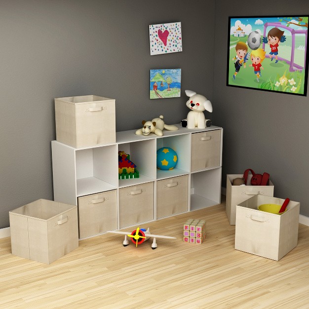 Hastings Home Set Of Storage Cubes Beige 8 Pieces