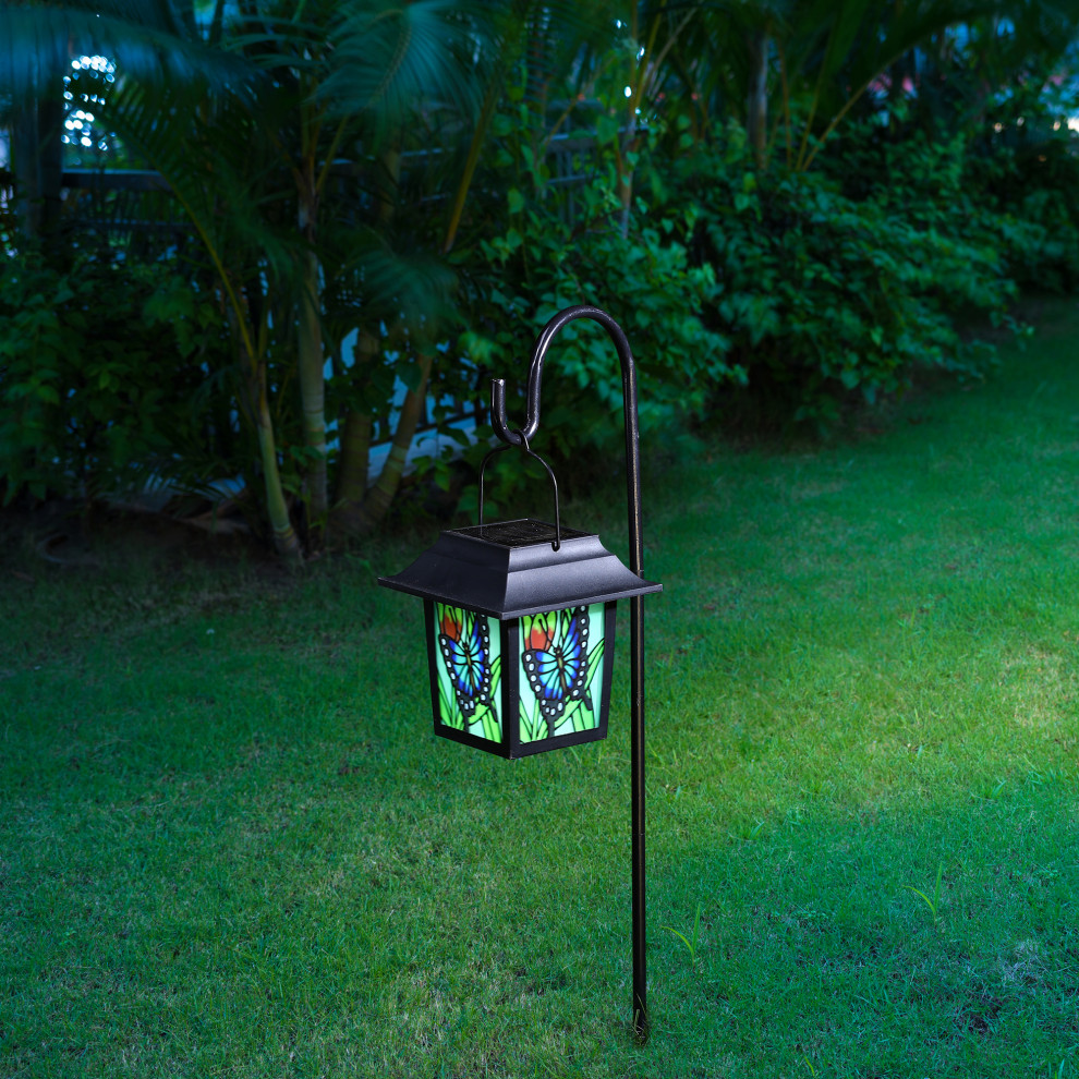 30 quotH Solar Powered LED Pathway Light Garden Stake   Contemporary   Path Lights   by Glitzhome  Houzz