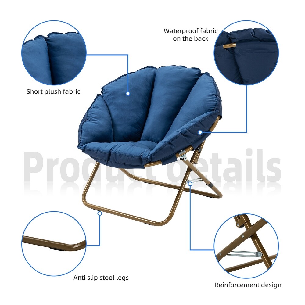 Folding lounge chair  balcony  home backrest  leisure chair  lazy sofa for pregnant women  moon chair set of 2