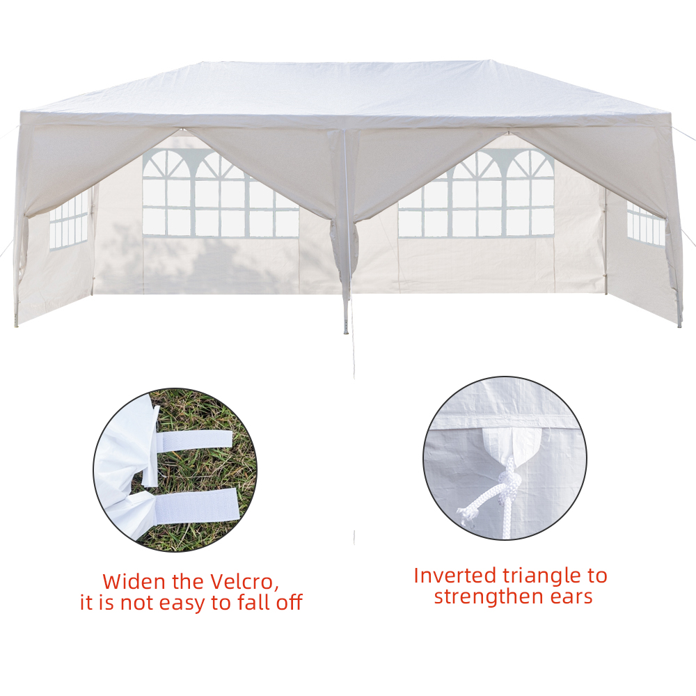 Ktaxon 10'x 20' Party Tent PE Gazebo Wedding Canopy w/6 Sidewalls