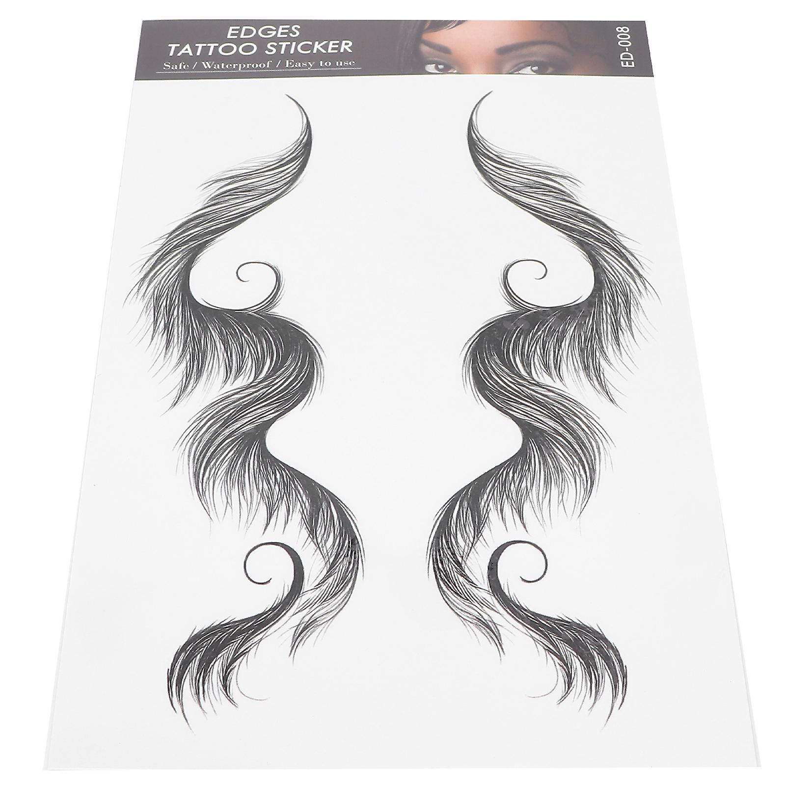 Women Edges Hairstyles Tattoo Hair Tattoo Sticker Edge Hair Waterproof Fake Hailine Stickered-08