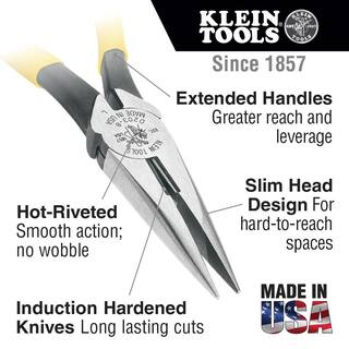 Klein Tools 7 in. Standard Long Nose Side Cutting Pliers D203-7