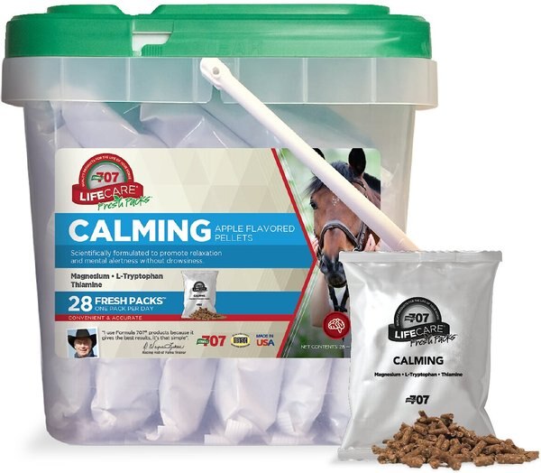 Formula 707 Calming Grain Flavor Pellets Horse Supplement， 28 count