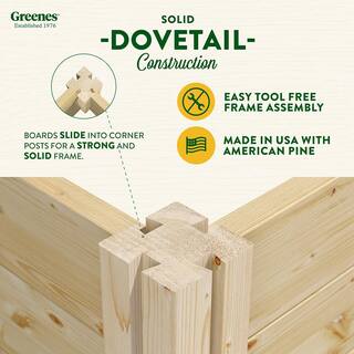 Greenes Fence 4 ft. x 8 ft. x 14 in. Original Pine Raised Garden Bed RCP12S28B