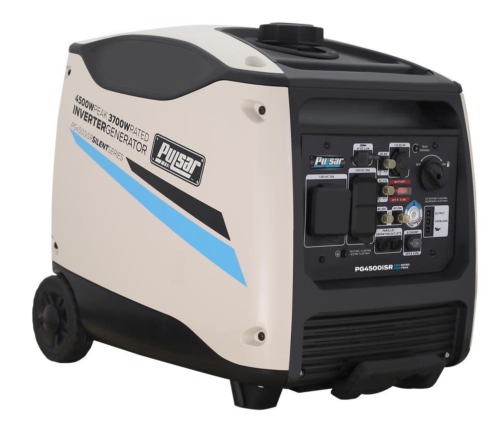 Pulsar Silent Series 4500W Peak 3700W Rated Portable Inverter Generator with Remote Start ;