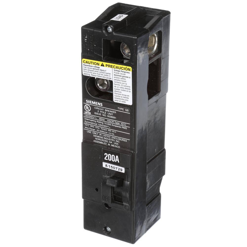 Siemens 200 Amp Double-Pole 10kA Type QS Multi-Family Main Breaker QS2200