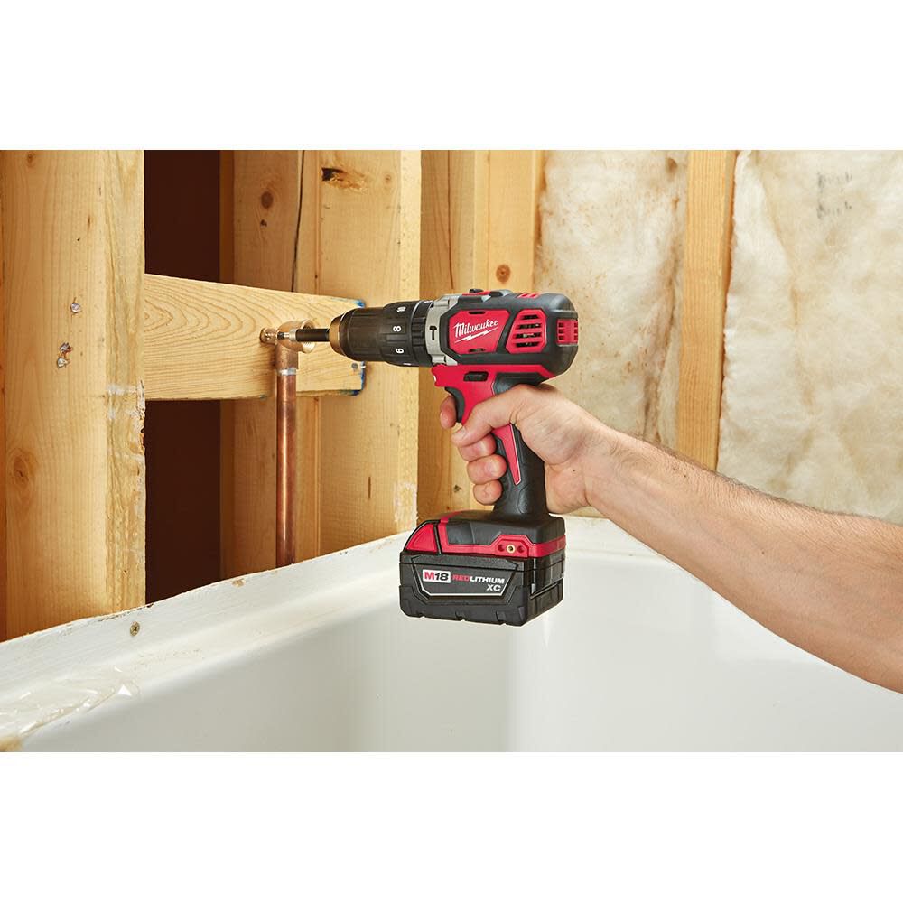 Milwaukee M18 Compact 1/2 in. Hammer Drill/Driver Kit with XC Batteries 2607-22 from Milwaukee