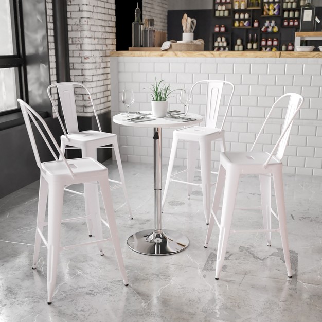 Flash Furniture 23 75 x27 x27 Round Adjustable Height White Wood Table adjustable Range 26 25 x27 x27 35 75 x27 x27