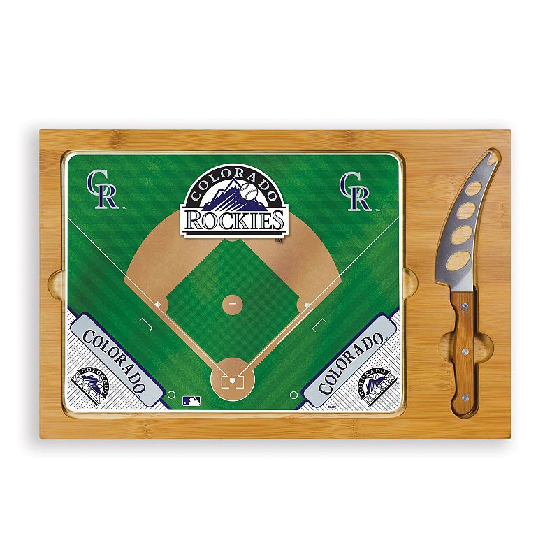 Picnic Time Colorado Rockies Icon Rectangular Cutting Board Gift Set