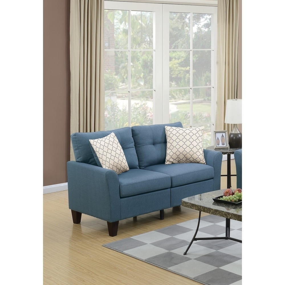 Upholstery 2 Piece Sofa Set with Wood Legs