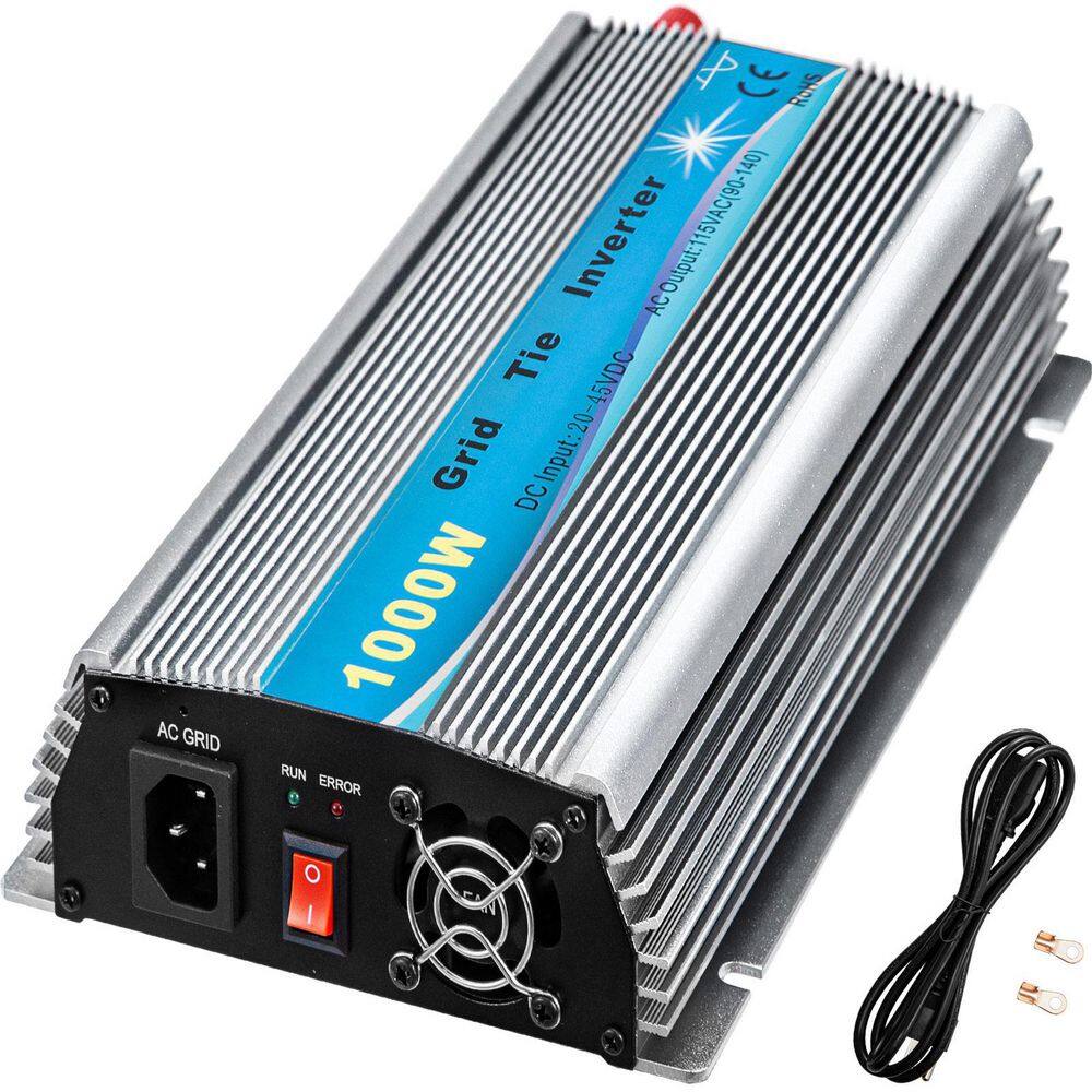 VEVOR Grid Tie Solar Inverter 1000-Watt MPPT Power Converter DC20 to 45-Volt to AC90 to 140-Volt for Solar Panel System BWNBQGWV1000W1101V1