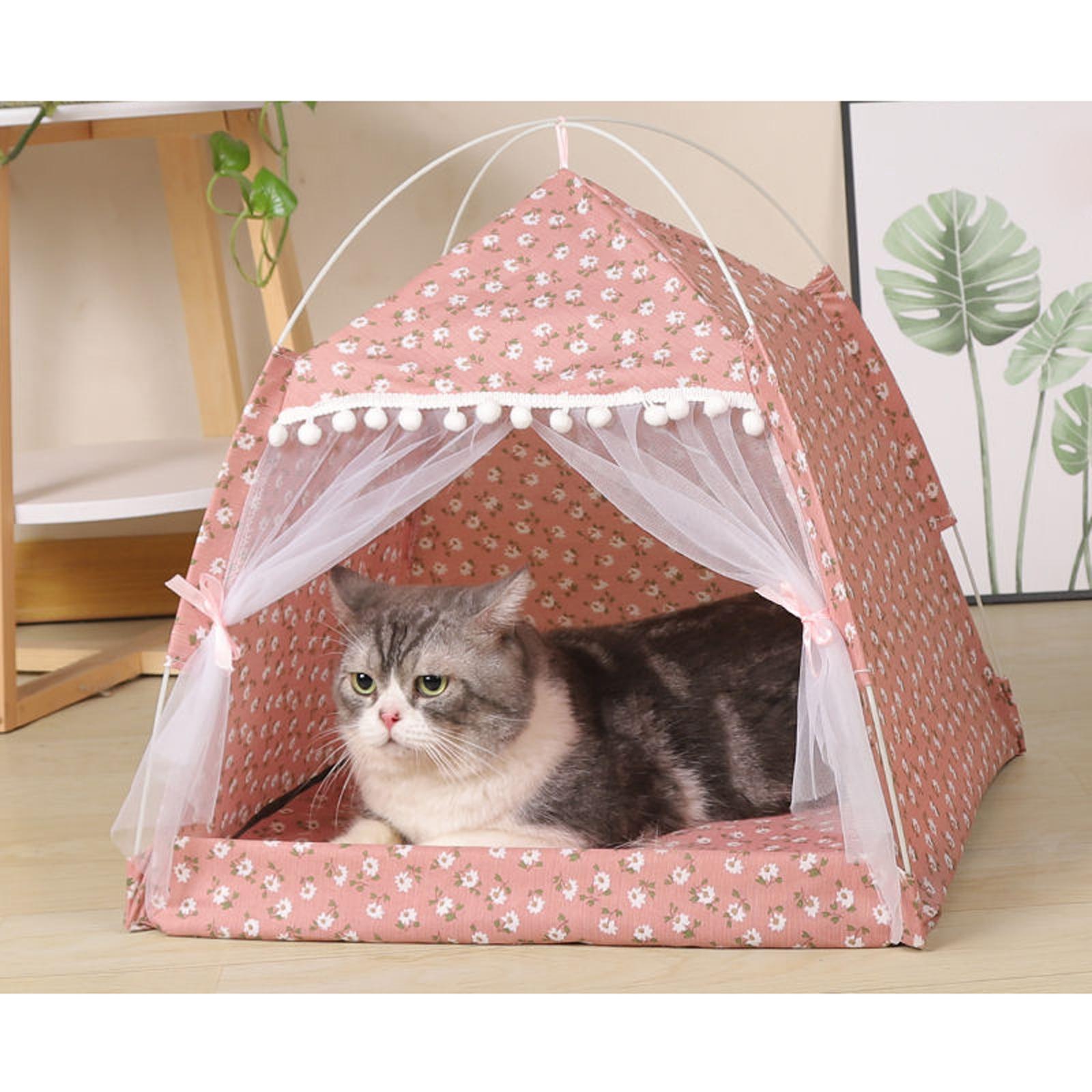 shopsuntek Large Cat tent Cushion Puppy Nest Kennel Bed Basket Thick Kitten Dog L