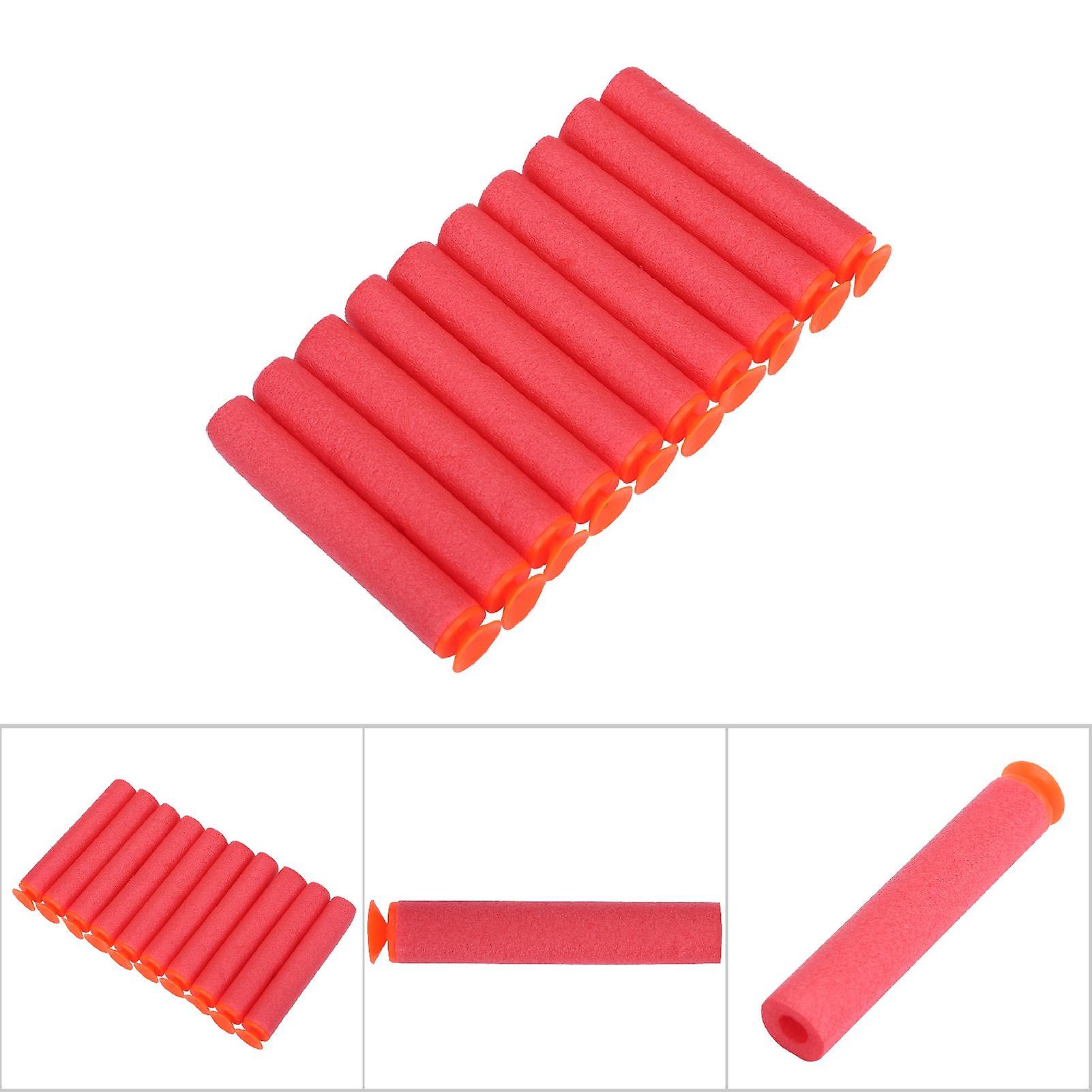 100pcs Toy Gun Soft Refill Bullets Darts Eva Foam Reusable Accessory (red)