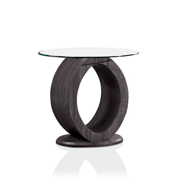 Olympiad Glass Top End Table Mibasics