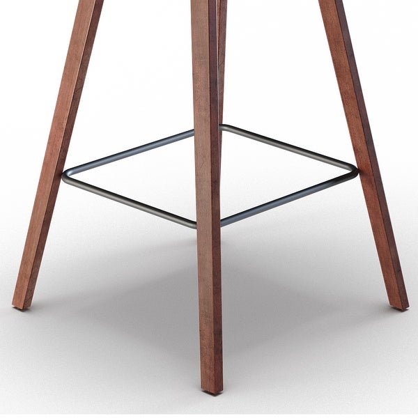 WYNDENHALL Maire Mid Century Modern 26 inch Counter Stool (Set of 2) in Distressed Brown Faux Leather