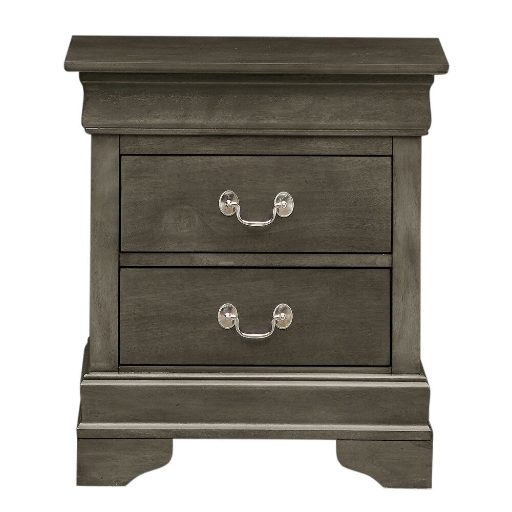 Louis Philippe 2 Drawer Nightstand (24 in. H X 22 in. W X 16 in. D)