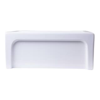 ALFI BRAND Arched Farmhouse Apron Fireclay 24 in. Single Basin Kitchen Sink in White AB2418ARCH-W