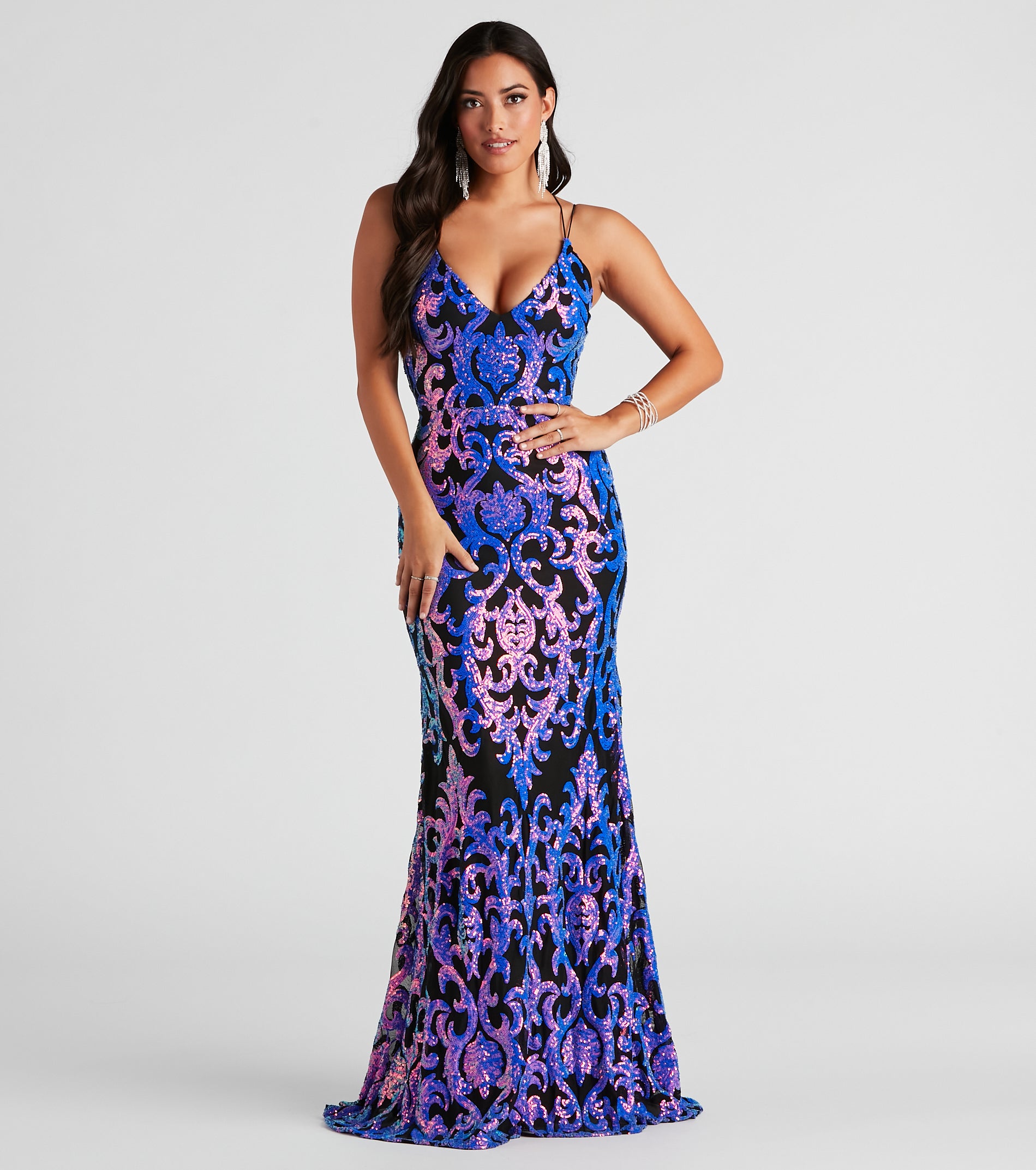 Lila Formal Open-Back Sequin Mermaid Dress