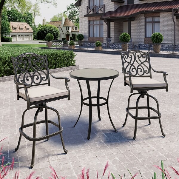 Ceramic Tile Top Iron Frame Outdoor Side Table