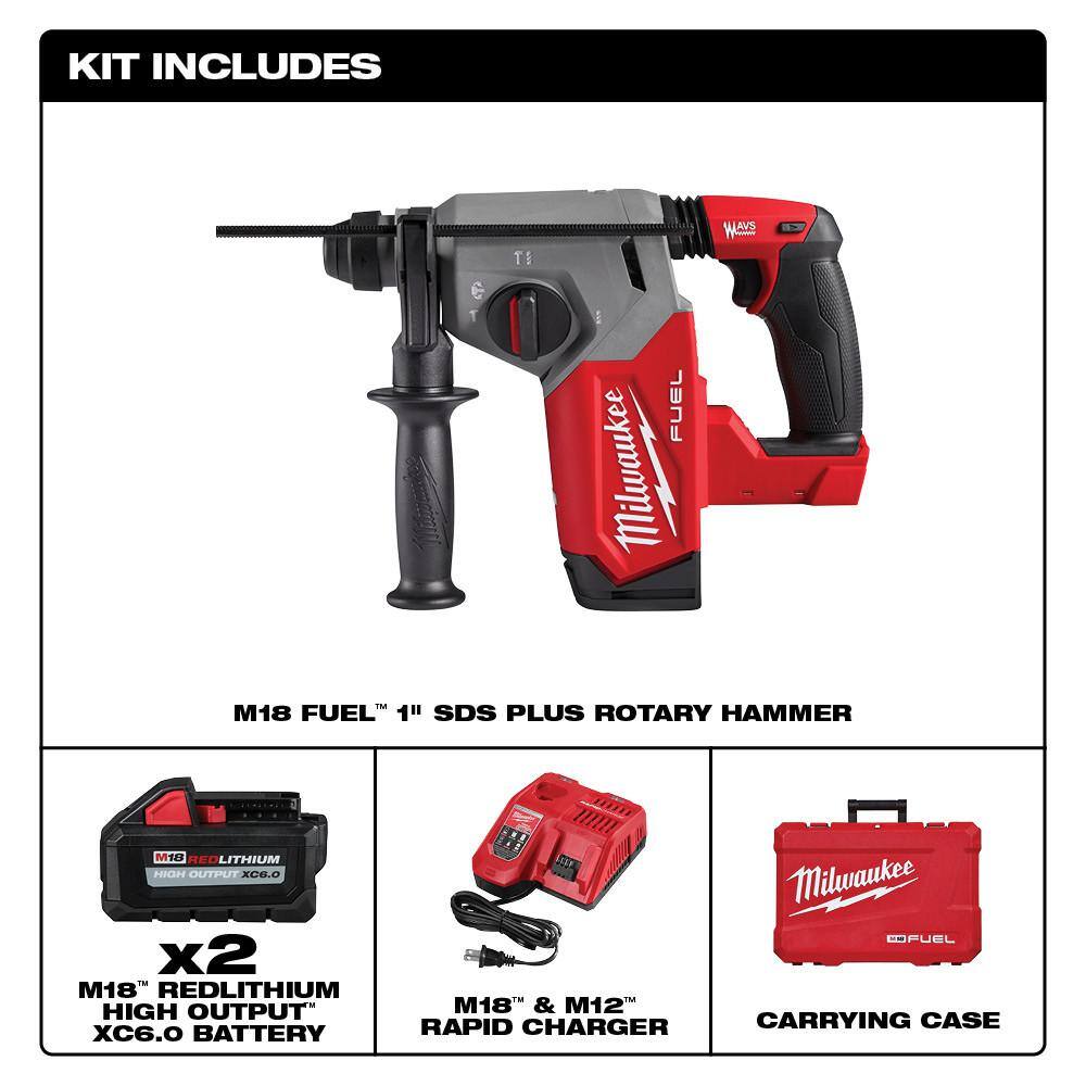 MW MX FUEL 36001800-Watt Lithium-Ion Battery Powered Power Station with M18 FUEL 1 in. Cordless SDS-Plus Rotary Hammer Kit MXF002-2XC-2912-22