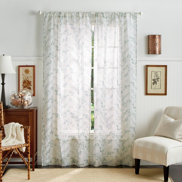 Set Of 2 Eucalyptus Sheer Curtain Panels Martha Stewart