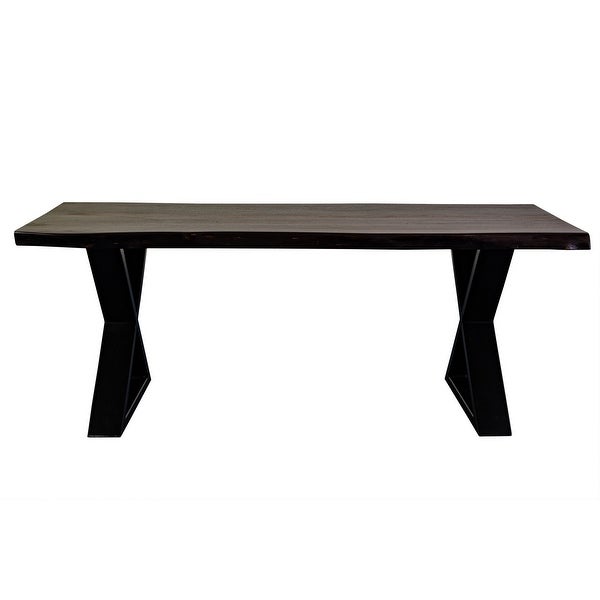 Porter Designs Manzanita Transitional Solid Wood X-Leg Coffee Table， Gray