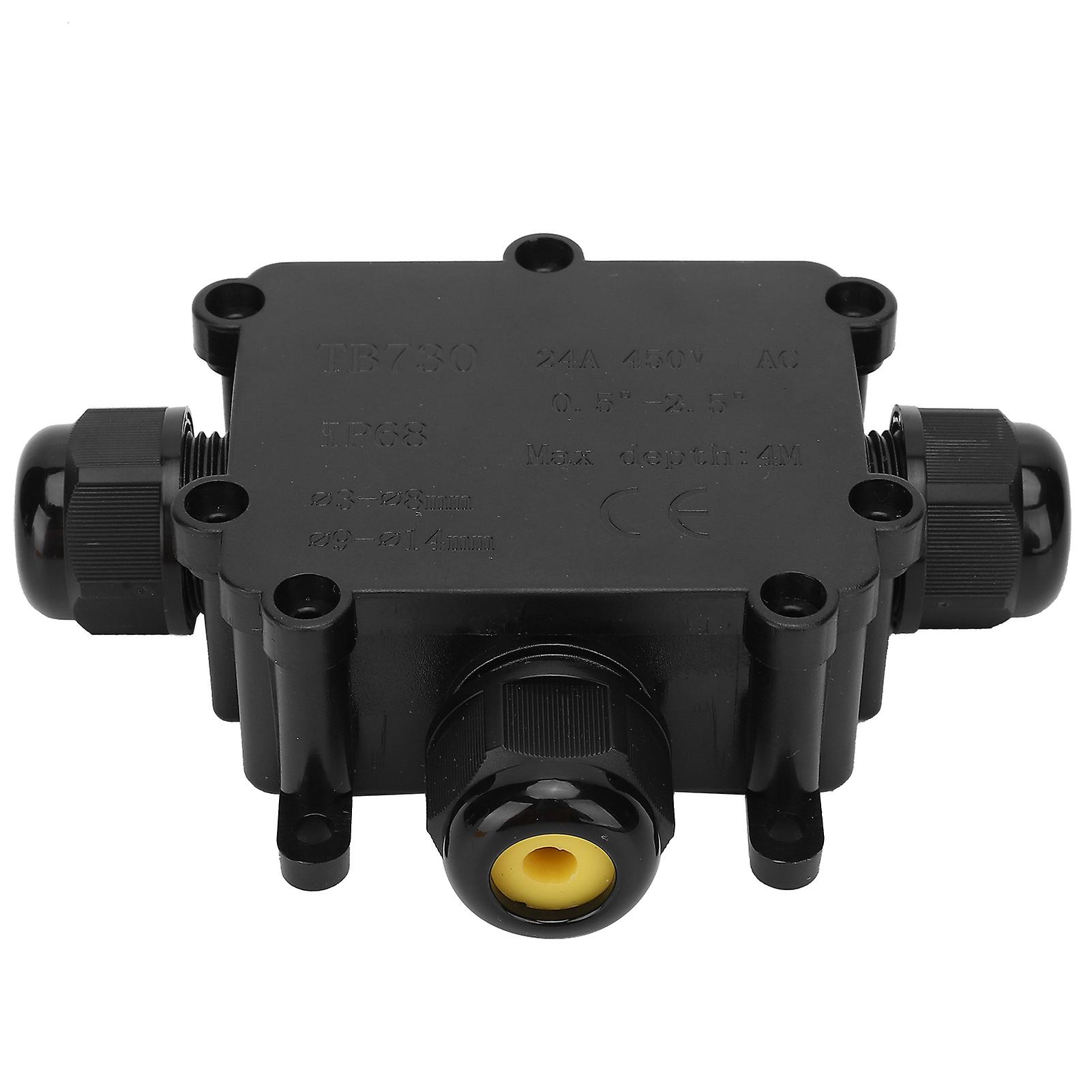 Waterproof Junction Box 3 Way Outdoor Electrical Cable Connector Case Ip68 Tb730