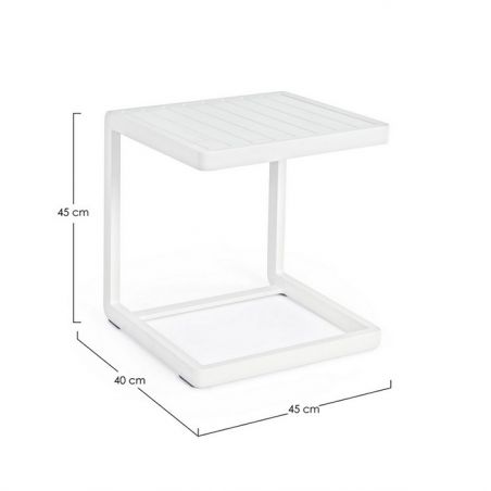 Table d'appoint déportée pour bain de soleil - Cali BIZZOTTO Blanc