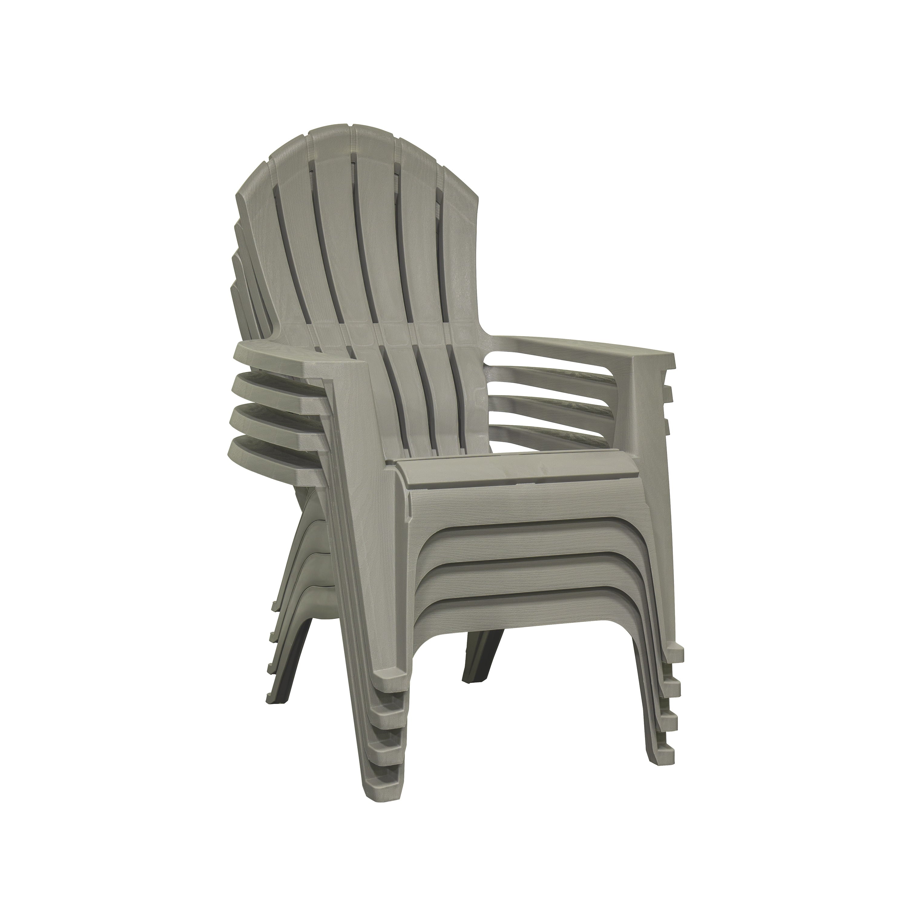 Adams Manufacturing RealComfort Outdoor Resin Stackable Adirondack Chair  Gray