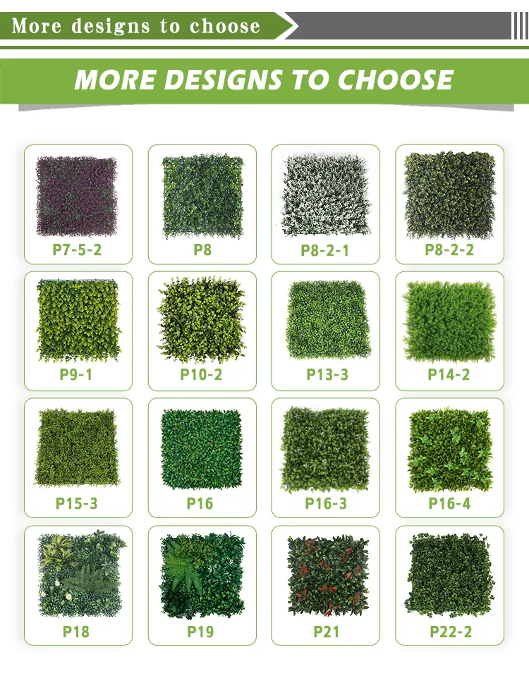 P10 Garden Supplies Decoration Indoor Outdoor Faux Plastic Grass Greenery Panel Artificial Plant Green Wall