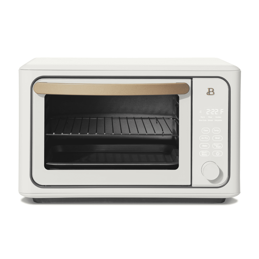 Restored Made by Gather Beautiful 6 Slice Air Fryer Toaster Oven, White (Refurbished)