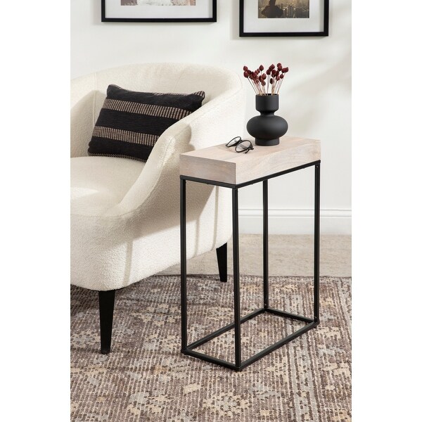 Kate and Laurel Karlsen Wood and Metal Slim Side Table