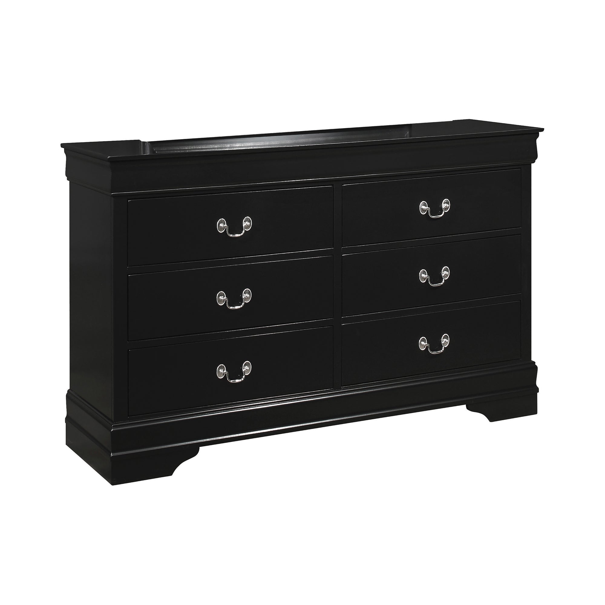 Louis Philippe 6-drawer Dresser Black