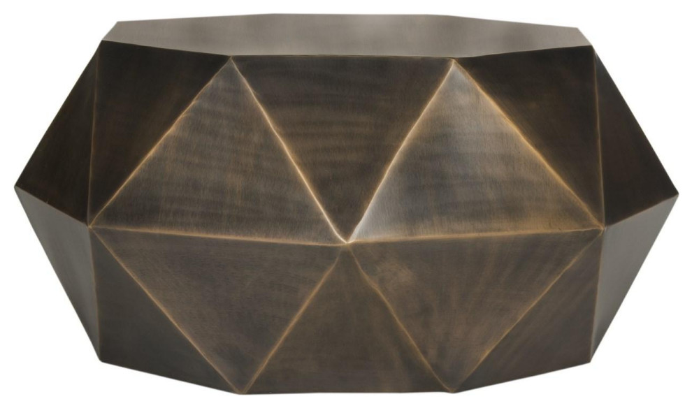 Rufus Faceted Coffee Table Copper   Industrial   Coffee Tables   by Peachtree Fine Furniture  Houzz