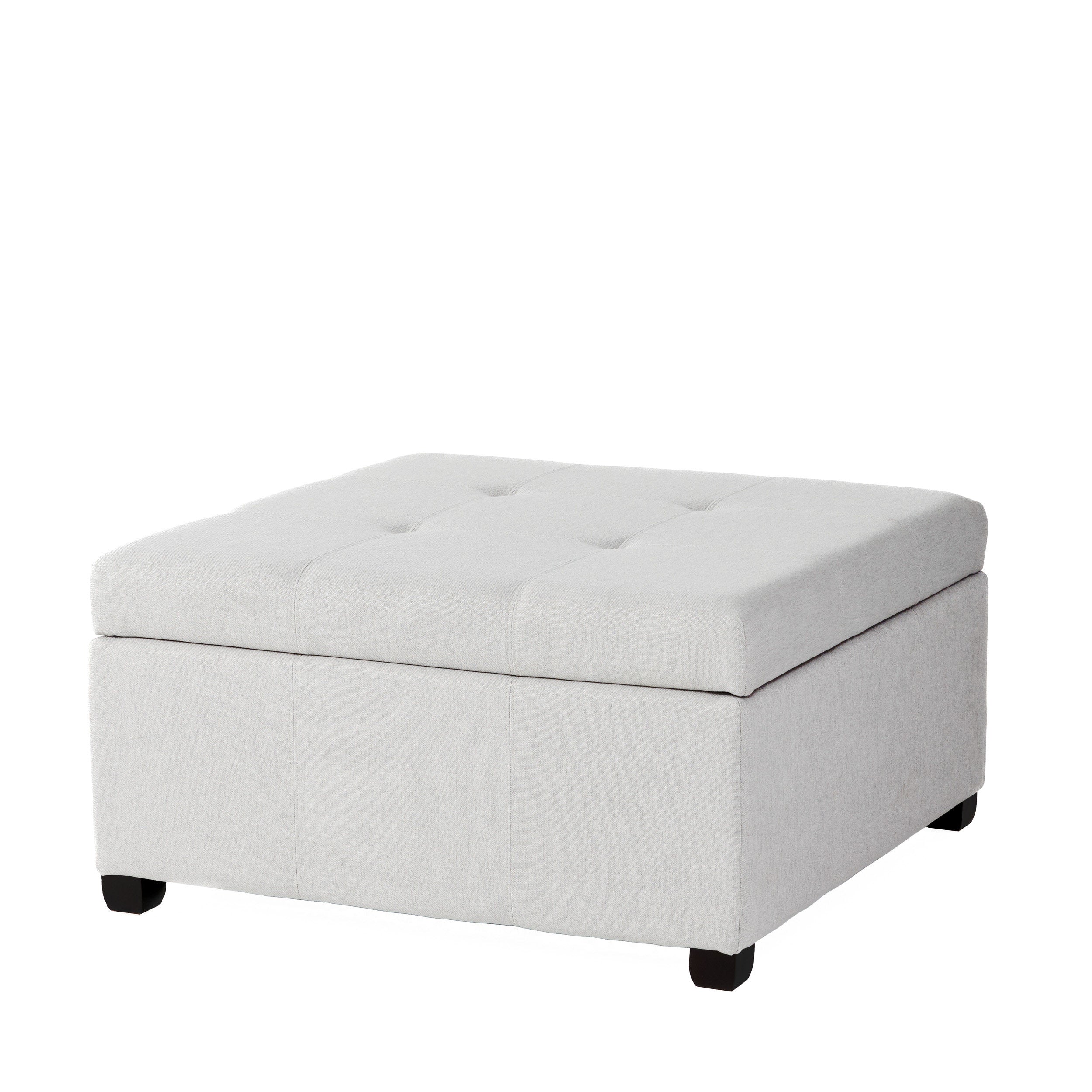 Carlyle Square Tufted Fabric Storage Ottoman Coffee Table