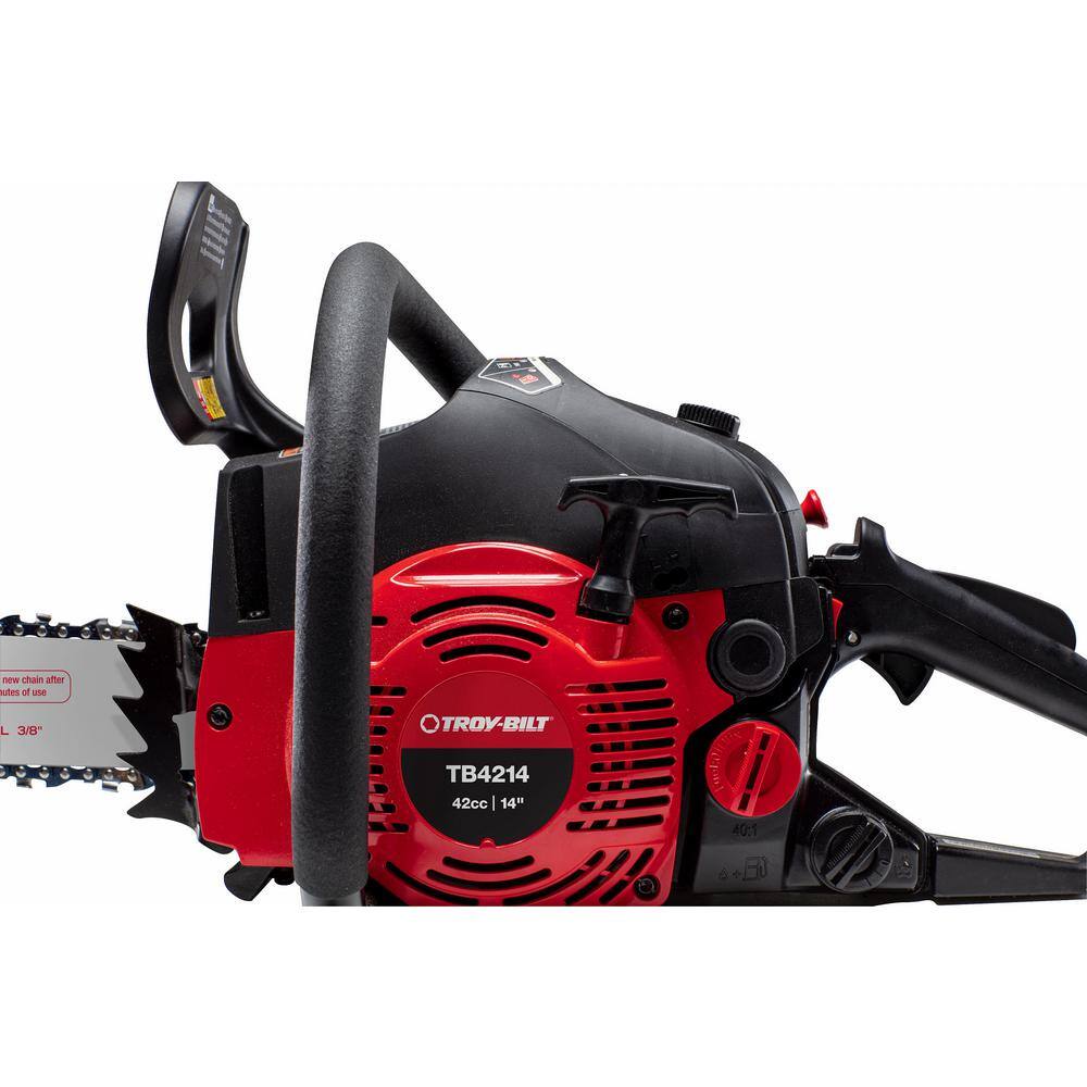 Troy-Bilt 14 in. 42 cc 2-Cycle Lightweight Gas Chainsaw with Automatic Chain Oiler TB4214