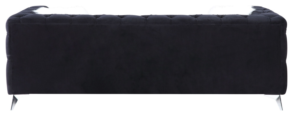 Phifina Sofa With 2 Pillows  Black Velvet   Midcentury   Sofas   by Acme Furniture  Houzz