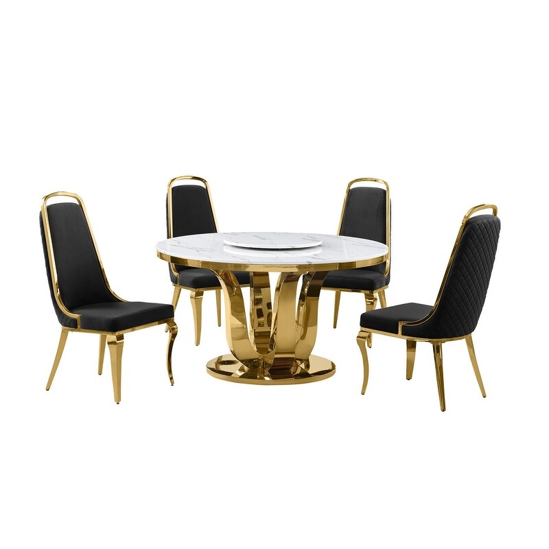 Best Quality Furniture D325 SC314 7 5 Piece Round Dining Set