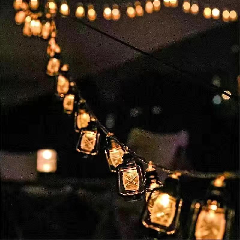 Solar Retro Kerosene Led String Fairy Light Led Eid Mubarak Ramadan Decorative String Lights Muslim Islam Party Navidad Decor