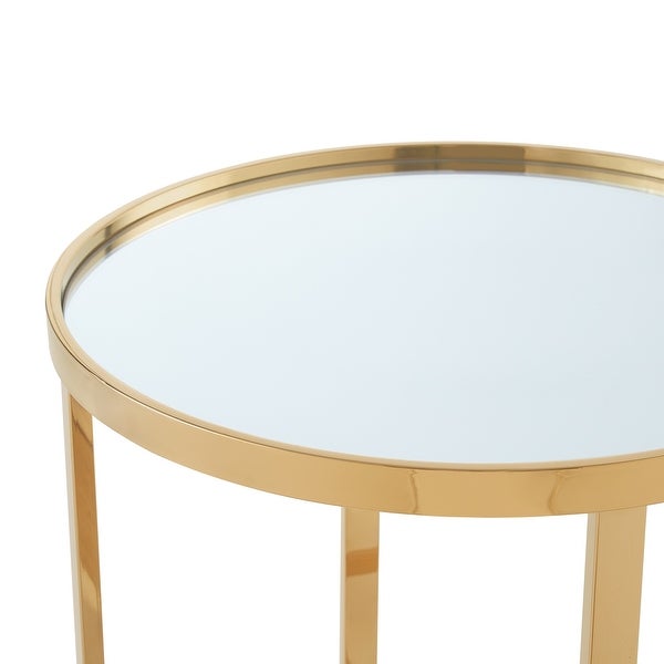 Maxen Mirrored Top End Table